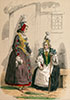 Normandes de Caux en costume traditionel de 1760 - Reproduction © Norbert Pousseur