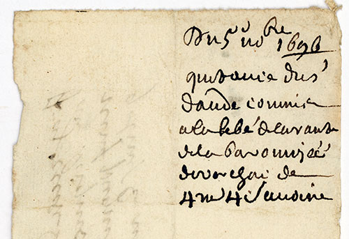 Verso de la nota de propiedad de los 88 grabados de Nicolas de Clreck - © Norbert Pousseur