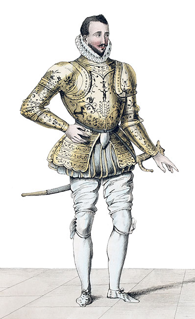 François de France duc d’Anjou, en son costume - Gravure reproduite puis restaurée numériquement par © Norbert Pousseur