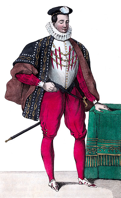 Jacques de Savoie dans son costume - Gravure reproduite puis restaurée numériquement par © Norbert Pousseur