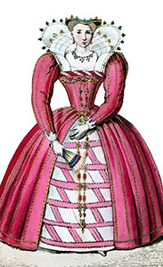 Louise de Lorraine, tenant un éventail, gravure reproduite puis restaurée numériquement par © Norbert Pousseur