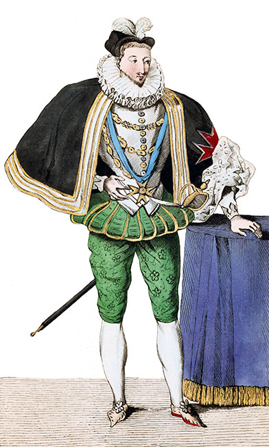 Henri III, roi de France, en costume - gravure reproduite et restaurée par © Norbert Pousseur