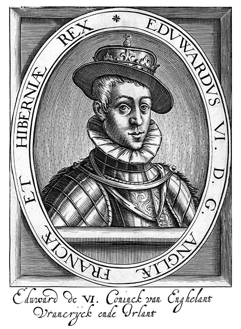 Edward VI, king of England and Ireland - Engraving by Nicolas Clerck reproduced and restored by © Norbert Pousseur