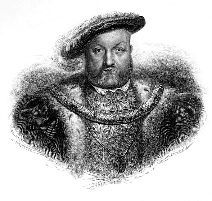 Henry VIII, king of England and Ireland - Engraving reproduced and restored by © Norbert Pousseur